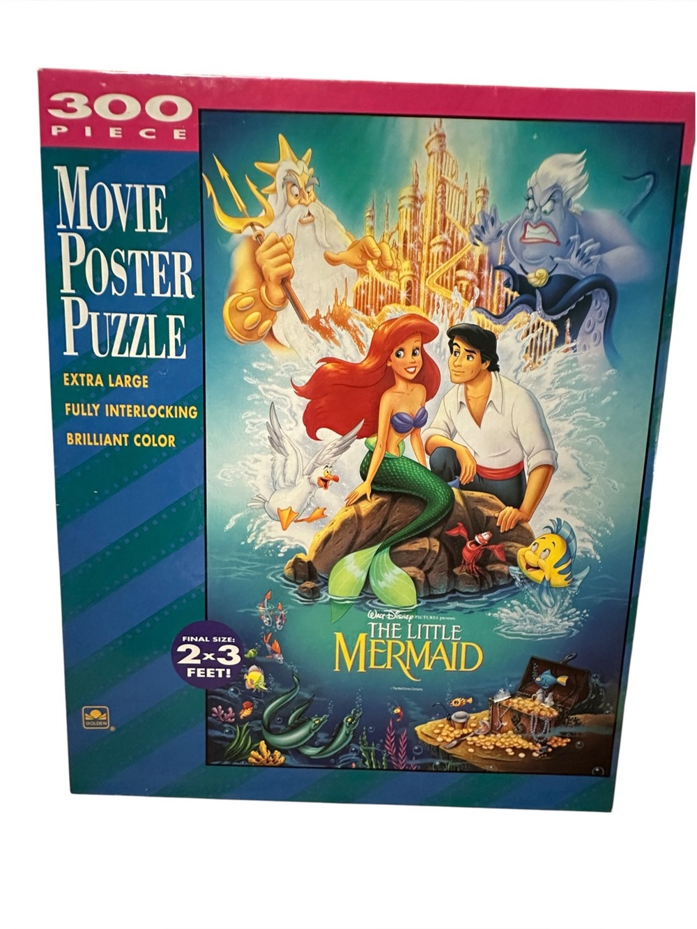 Golden Disney The Little Mermaid Movie Poster Puzzle 300 Pieces Cardboard NEW